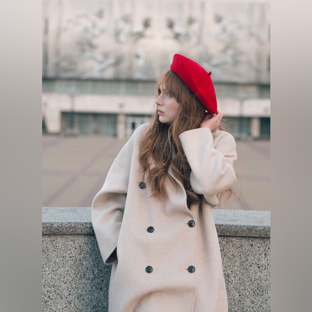 Vintage Classic Wool red beret - one size